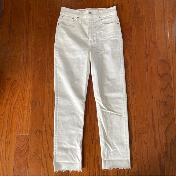 Madewell Denim - Madewell Perfect Vintage Crop Straight Jean in Tile White Size 26 NWT